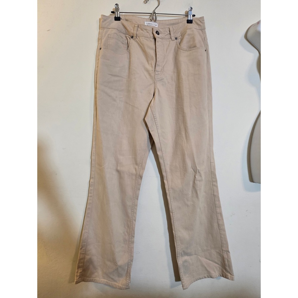 Coldwater‎ Creek Womens Tan Khaki Straight Leg Pants Mid Rise Casual Size 14